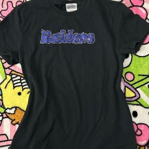 ♡ vintage blinged “raiders” baby tee